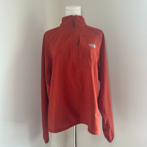 The North Face Orange Quarter Zip Waterproof Jacket - Picture 1 of 15
